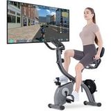 BIGZZIA Opvouwbare hometrainer & APP Connected, met draaischijf en tractiefunctie, 10 magnetische weerstandsniveaus