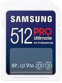 Samsung Samsung 512GB SDXC Pro Ultimate UHS-I U3 V30 200MB/s geheugenkaart