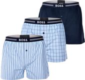 Boss Hugo Boss heren BOSS 3P wijde boxershorts mix print blauw