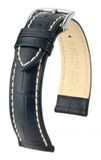 Hirsh Hirsch Horlogeband - Modena Zwart - Leer - 18 mm
