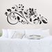 Sticker mural composition florale noir