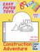 Easy Paper Toys: Construction Adventure: 40-Toy Playset to Color, Cut and Glue for Kids Ages 4–8