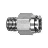 Riegler 845.038-14 ES Rechte steekschroefverbinding, buitenzeskant, R 3/8 a., voor slang-buiten-Ø 14 mm, werkdruk max. 20 bar, roestvrij staal 1.4404