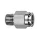 Riegler 845.038-14 ES Rechte steekschroefverbinding, buitenzeskant, R 3/8 a., voor slang-buiten-Ø 14 mm, werkdruk max. 20 bar, roestvrij staal 1.4404