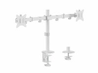 Equip 650167 17"-32" scharnierende tafelhouder voor dubbele monitoren, wit