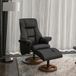 Fauteuil inclinable avec repose-pieds, dossier réglable, 77 cm x 89 cm x 110 cm, noir