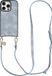 AVY Hoesje Geschikt voor Apple iPhone 16 Pro Max | Compatibel met MagSafe | Kunstleren Case met Telefoonkoord | Crossbody | Denim | Long Denim