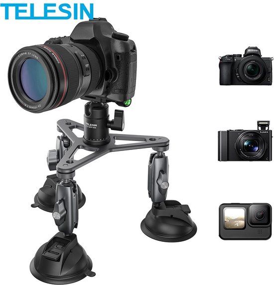 Telesin 3-Arm Suction Mount voor GoPro+camera (met 3 zuignappen)