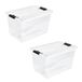 keeeper Opbergbak cornelia met deksel en clipsluiting, 59,5 x 39,5 x 34 cm, 52 l, doorzichtig, 2 stuks