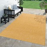 TT Home Vloerkleed voor buiten, keukentapijt, balkon, terras, effen, modern design, kleur: Geel, afmetingen: 160 x 220 cm