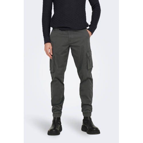 ONLY & SONS ONSCAM Cargo Broek - Grey Pinstripe - Tapered Fit