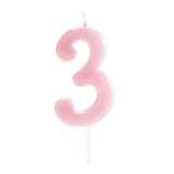 dekora - Kaarsen verjaardag komische nummers roze | kaars nummer 3