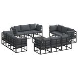 vidaXL Tuinbank Set - 13-delig - Zwart - Metaal