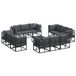 vidaXL Tuinbank Set - 13-delig - Zwart - Metaal