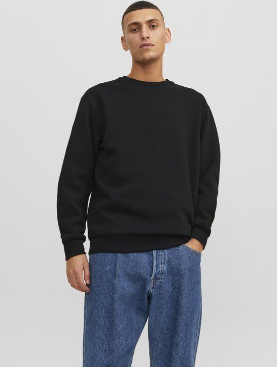 JACK&JONES JJEBRADLEY SWEAT CREW NOOS Heren Trui - Zwart - Maat S