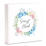Mareli Gastenboek voor feestjes, kleurrijke bloemen, 20 x 20 cm, 70 pagina's