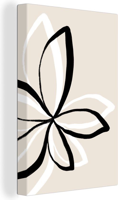 OneMillionCanvasses Canvas Schilderij Bloemen - Abstract - Minimalisme - 80x120 cm - Wanddecoratie