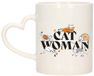 Bellatio Decorations Mok met hartjes oor - Katten thema - 300 ml - Keramiek