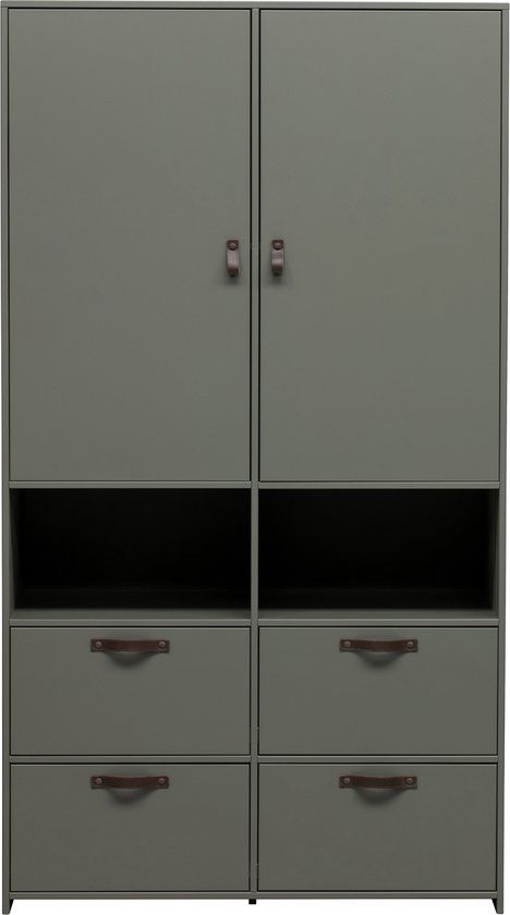 vtwonen Stage Kledingkast - Grenen - Groen - 185x103x40cm