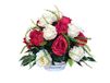 DRW Centrum voor kunstbloemen, gele en rode rozen, 40 cm diameter x 35 cm hoogte