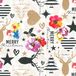 Melli Mello Bellatio Decorations Luxe Kerst inpakpapier - cadeaupapier - 4x rollen - wit met kleurenmix - Kitch Kerst elementen - 250 x 70 cm