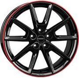 BORBET DESIGN LX19 noir brillant anneau rouge 8.0Jx19 5x108 ET50