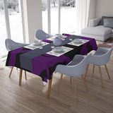 Bonamaison Tafelkleed, Anti-Mold, Sneldrogend, Waterdicht, 100% Polyester Tafellaken, Paars, zwart, 140 x 200 Cm - Ontworpen en Vervaardigd in Turkije