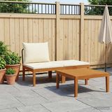 vidaXL 3-delige Tuin Loungeset met Kussens Massief acaciahout & touw