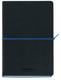 Aurora Tesoro A5 Notebook - 192 Pages - Lined - 80g - Black/Blue