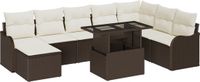 vidaXL Tuinbank Set 5 zitplekken Bruin Polyrattan