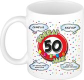 Bellatio Decorations Verjaardag cadeau mok 50 jaar - wit - ouwe lul - 300 ml - keramiek - Abraham