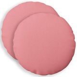 vidaXL Kussensloop 2 stuks Roze Katoensatijn Ø 40 cm