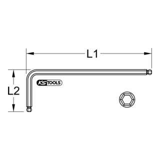 KS Tools KS Tools dubbele zeskant dopsleutel, XL, 4.0mm, geel Aantal:1