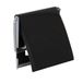 MSV 140409 toiletpapierhouder, MDF/roestvrij staal, 13 x 15 x 1,5 cm, zwart