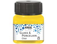 KREUL 16202 - Glas & Porselein Helder Zonnegeel, in potje van 20 ml, transparante glas- en porseleinverf op waterbasis, sneldrogend, glashelder