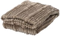 Decoris plaid polyester velours côtelé gris 170x130cm plaid bank.