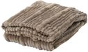 Decoris woondeken polyester ribfluweel grijs 170x130cm plaid bank.