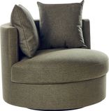 Beliani DALBY Design Fauteuil - Groen - Stof - Draaibaar - Ergonomisch - 82 x 82 cm