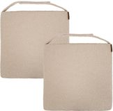 Hespéride Coussin de chaise Sofia - 2x - 40 x 40 x 4 cm - Écru - Boucle