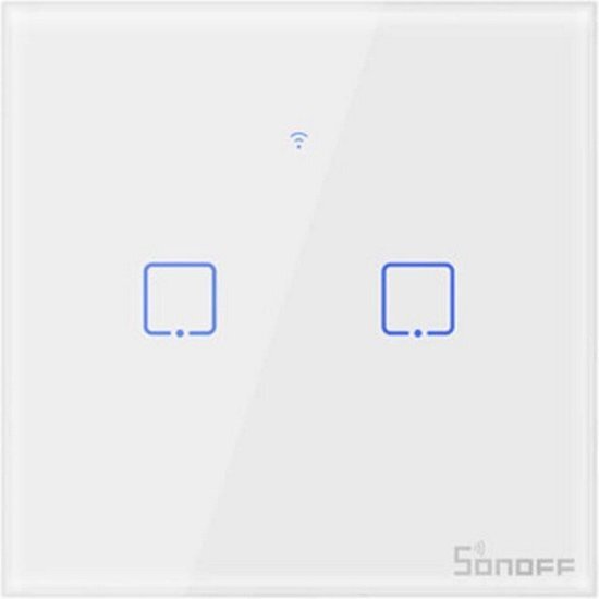 Sonoff T1 EU2C exclusieve Wi-Fi dubbele wandschakelaar Smart Home met Touch Timer 433 MHz radiomodule mobiele telefoon