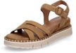 Tamaris - Dames - Sandalen - Sleehak - Suède - Bruin - Maat 40
