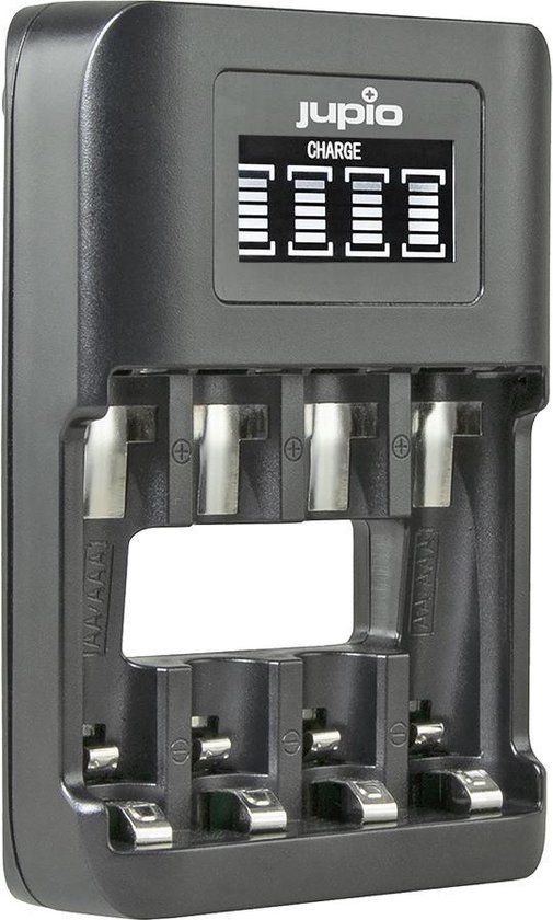 Jupio USB 4-slots Ultra Fast Battery Charger LCD - 8719743931602