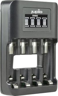 Jupio Chargeur de batterie USB 4 fentes ultra rapide LCD - 8719743931602