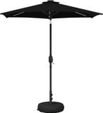 vidaXL Tuinparasol met LED-verlichting en voet 2,3 x 2,3 m Polyester Zwart