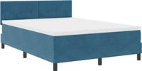 vidaXL Boxspringbed met hoofdeinde Donkerblauw 140 x 200 cm Fluweel