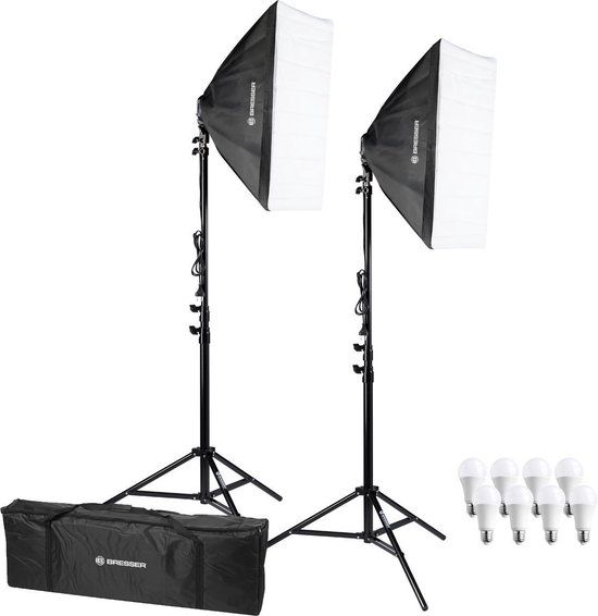Bresser Fotostudioset - BR-2845 - Continulicht incl. Daglichtlampen & 2 Softboxen