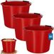 KOTARBAU® 3 Stuks - Bouwemme 16 L - Mortelemmer van Kunststof - Cementemmer - Emmer met Uitgiettuit en Handgreep - Emmer voor Bouwplaats - Rood