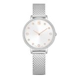 Swarovski Clarica horloge, Swiss Made, Metalen armband, Zilverkleurig, Roestvrij staal