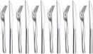 Unyqoos Set de couverts à steak, 12 pièces, acier inoxydable, argenté