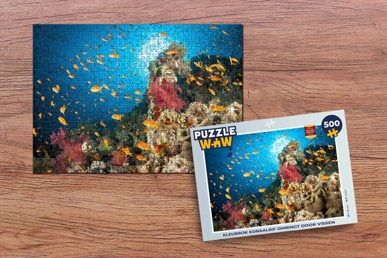 MuchoWow Puzzel Kleurrijk koraalrif omringt door vissen - Legpuzzel - Puzzel 500 stukjes